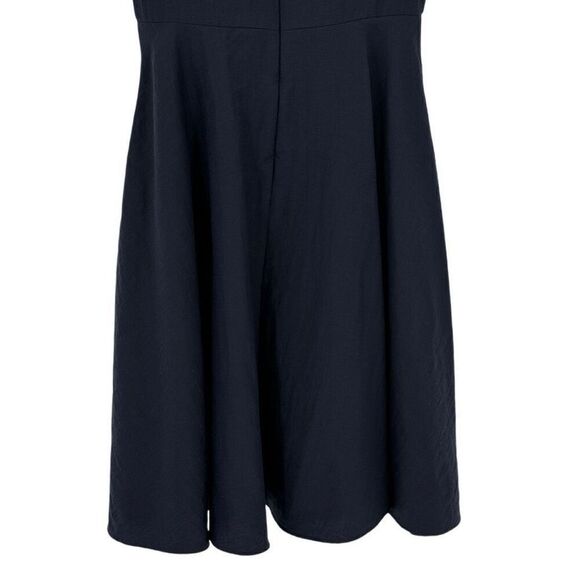COS Lyocell Linen Sleeveless Fit & Flare Knee Length Dress Navy Blue Women 6 - Picture 6 of 8